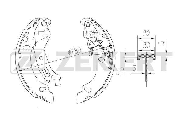 Колодки тормозные Fiat Panda (169) 03- Zekkert