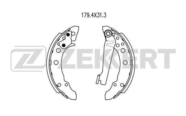 Колодки тормозные Audi 80 III 78-, A2 00-; VW Passat II 80-, Golf задние барабанные (GS8166) Zekkert