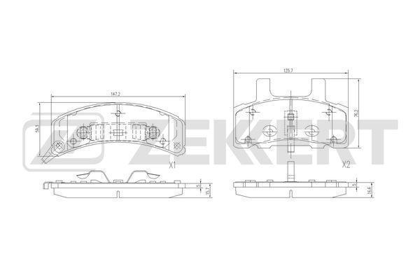 Колодки тормозные Chevrolet Suburban (GMT400) 91-, Cadillac Escalade (GMT400) 98- Zekkert