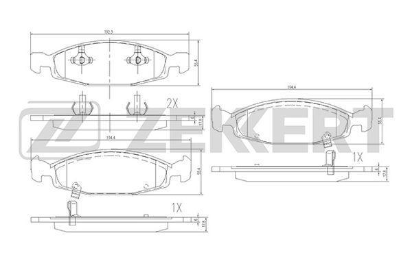 Колодки тормозные Jeep Cherokee II 99-, Grand Cherokee II 99- передние дисковые (GDB4120) Zekkert
