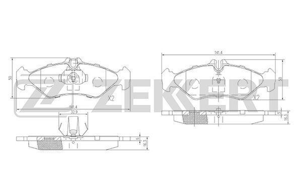 Колодки тормозные MB Sprinter (901, 902, 903) 95-; VW LT 28-35 II задние дисковые (GDB1262) Zekkert