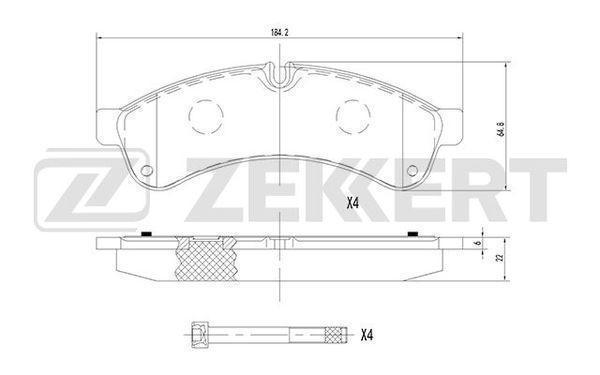 Колодки тормозные Iveco Daily IV 06-, Daily V 11-, Daily VI 14-, Daily Line 14- задние дисковые Zekkert