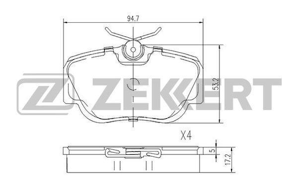 Колодки тормозные MB 190 (W201) 82- передние дисковые (GDB817) Zekkert