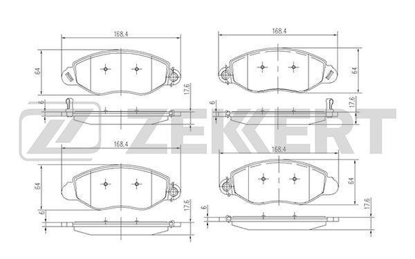 Колодки тормозные Ford Transit VI 00- передние дисковые (GDB1461) Zekkert