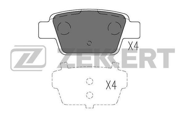 Колодки тормозные Fiat Bravo (198) 06-, Linea (323) 07-, Multipla (186) задние дисковые Zekkert