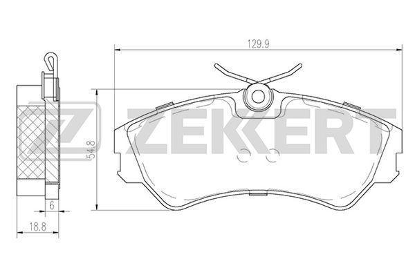 Колодки тормозные VW Transporter IV 90- передние дисковые (GDB862) Zekkert