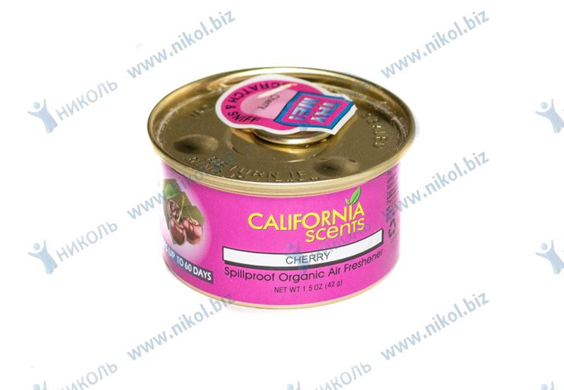 Освежитель на панель California Scents вишня (жестяная банка)