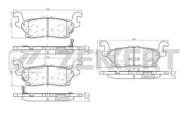 Колодки тормозные ZEKKERT BS1052 диск. задн. Hummer H3 05-