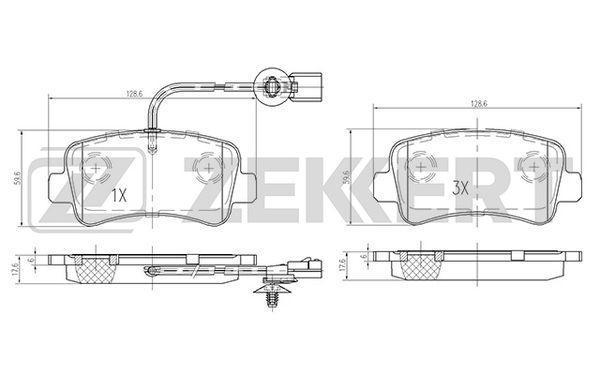 Колодки тормозные ZEKKERT BS1949 диск. задн. Nissan NV 400 (X62,X62B) 11-, Opel Movano B 10-, Renault Master I