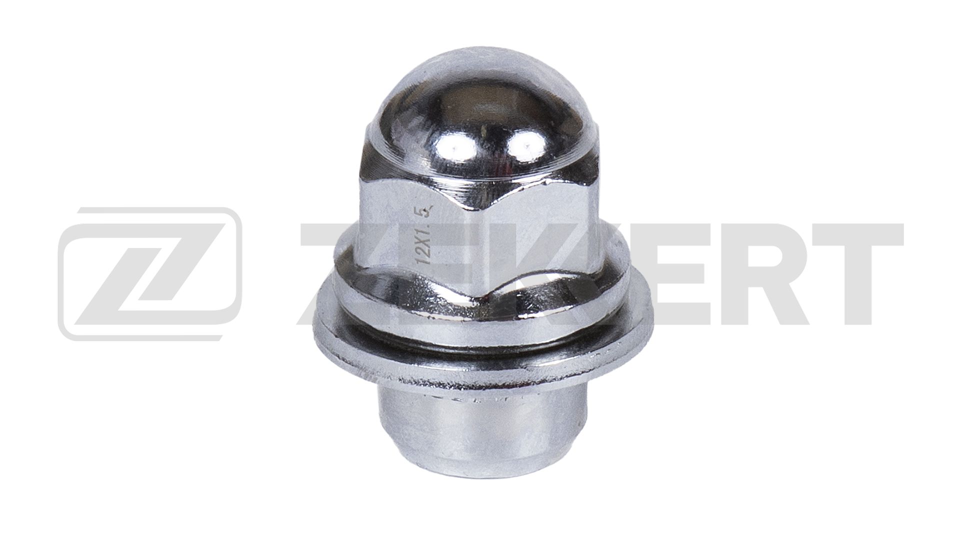 Гайка колесная с шайбой, M12 x 1,5, L=37, ключ 21, Хром