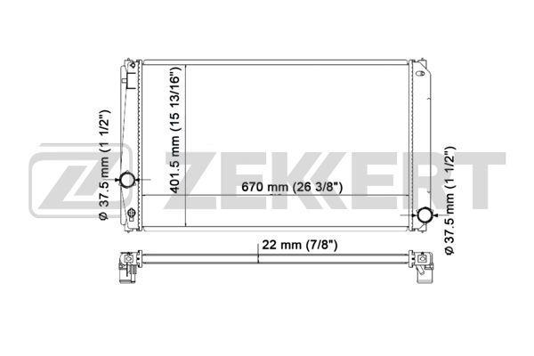 Радиатор ZEKKERT MK1472 Toyota Rav 4 (A30) 06-, Rav 4 (A40) 12-