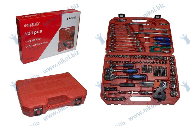 Набор инструмента 121 пр 1/2"-1/4" -3/8"