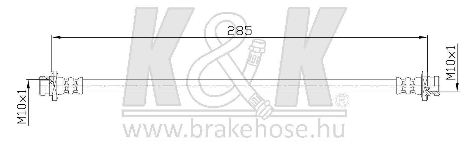 Шланг тормозной SUZUKI WAGON R+ (MM) 2000- задний \ FT0089 K&K
