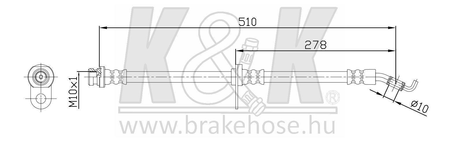Шланг тормозной Suzuki Swift 10- передний \ K&K FT0468