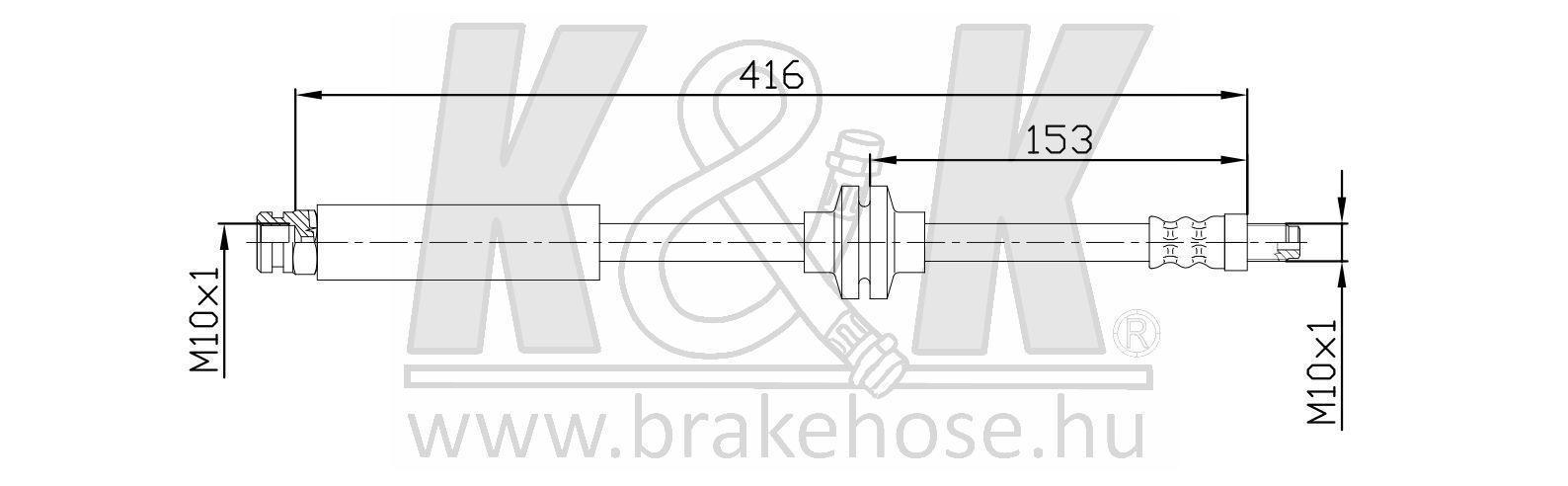 Шланг тормозной CITROEN JUMPER 04/06-> задний \ FT0475 K&K