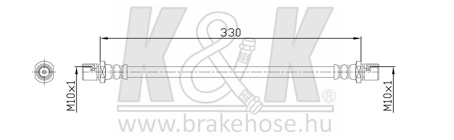 Шланг тормозной Subaru Forester (SF) 97- задний центральный \ K&K FT0508