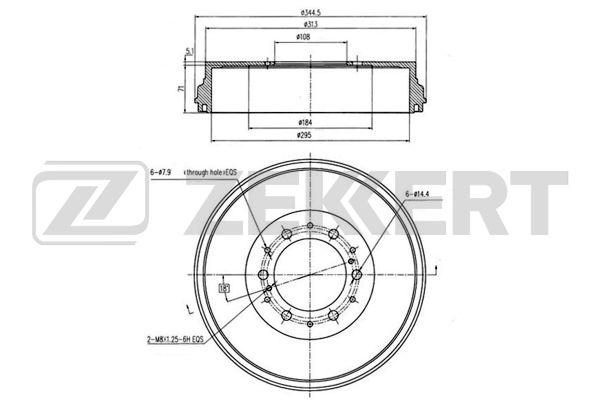 Барабан тормозной Toyota Fortuner (N_) 04-, Hilux (N_) 01- Zekkert