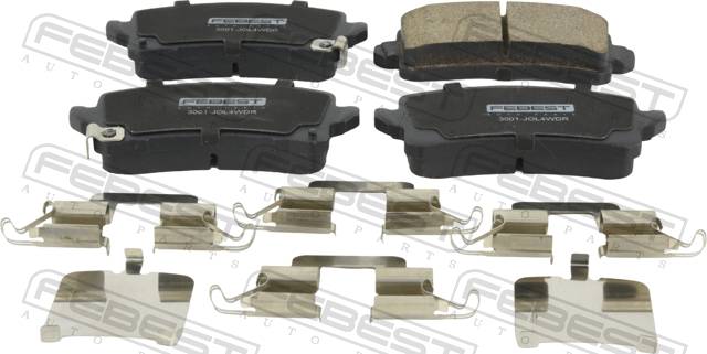 Колодки тормозные Haval Jolion 4WD 21-, Dargo 22-, H3 23-, H6S 21- задние \ FEBEST 3001-JOL4WDR