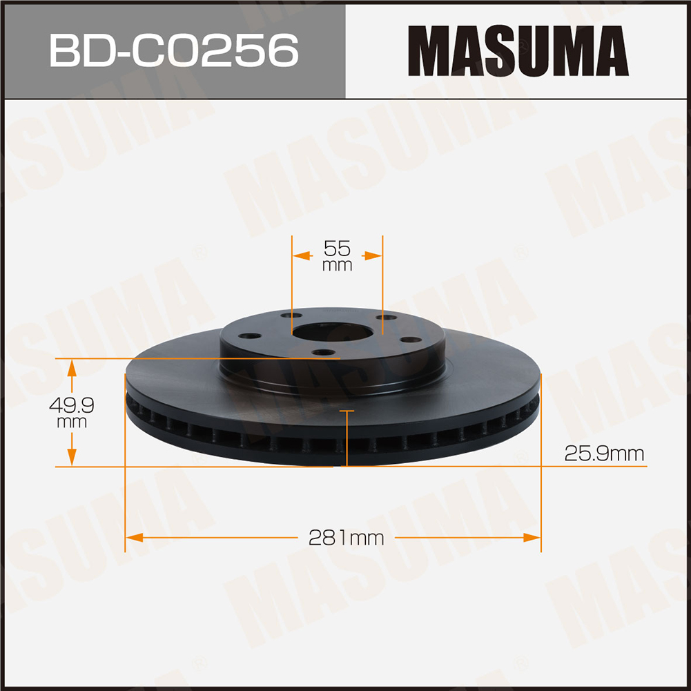 Диск тормозной front GEELY EMGRAND EC7 [уп.2] Masuma