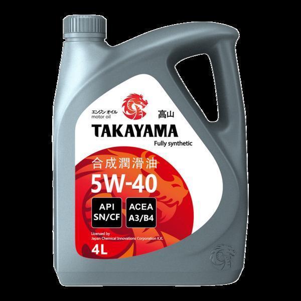 Масло моторное Takayama 5W-40 API SN/СF синтетическое пластик 4л / 5W40