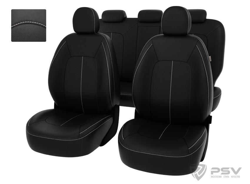 Чехлы Kia Cerato 13-20 экокожа белая отстрочка черные Оригинал