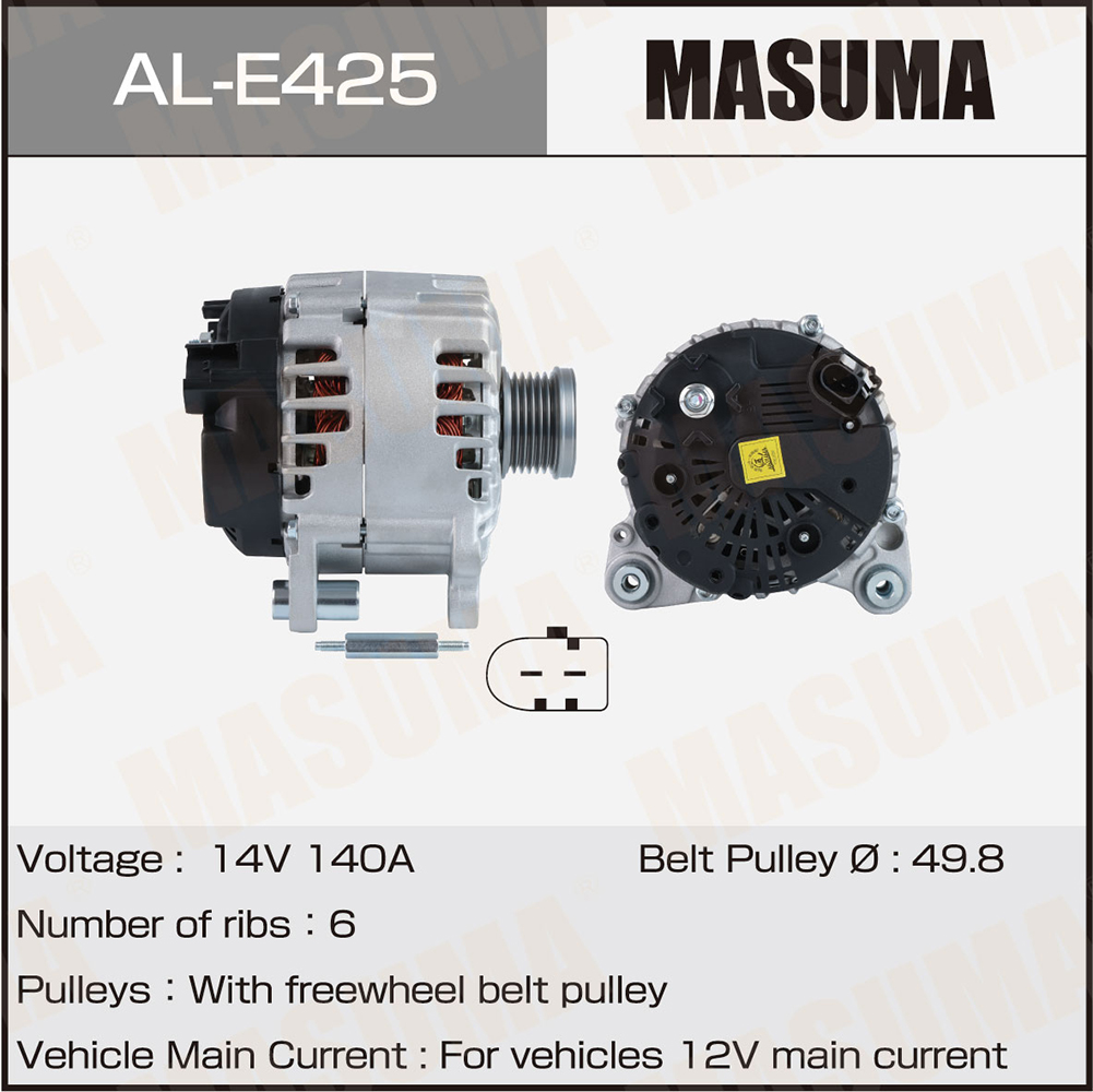 Генератор AUDI / CAXA CNVA CAVG CTHG (14V/140A) Masuma