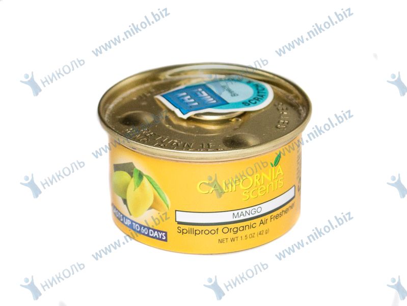 Освежитель на панель California Scents манго (жестяная банка)