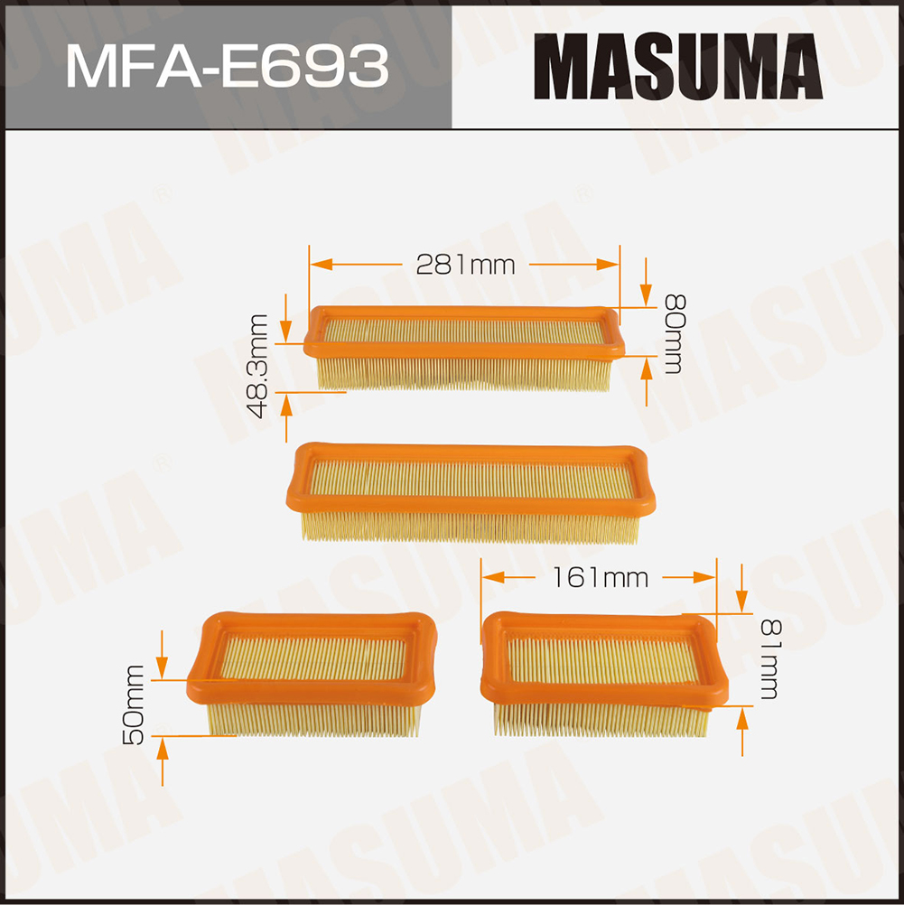 Фильтр воздушный BMW X3M Комплект 4 шт Masuma