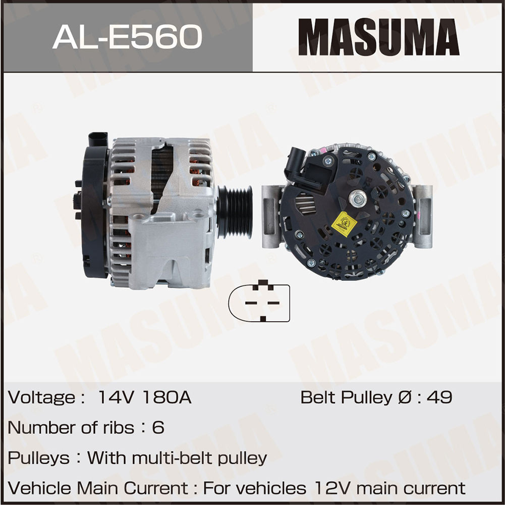 Генератор Mercedes / M 272 (14V/180A) Masuma