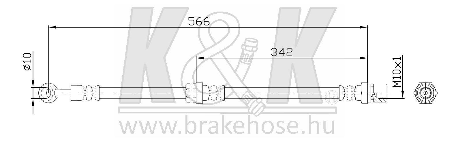 Шланг тормозной DAEWOO EVANDA (KLAL) 2002- передний \ FT0631 K&K