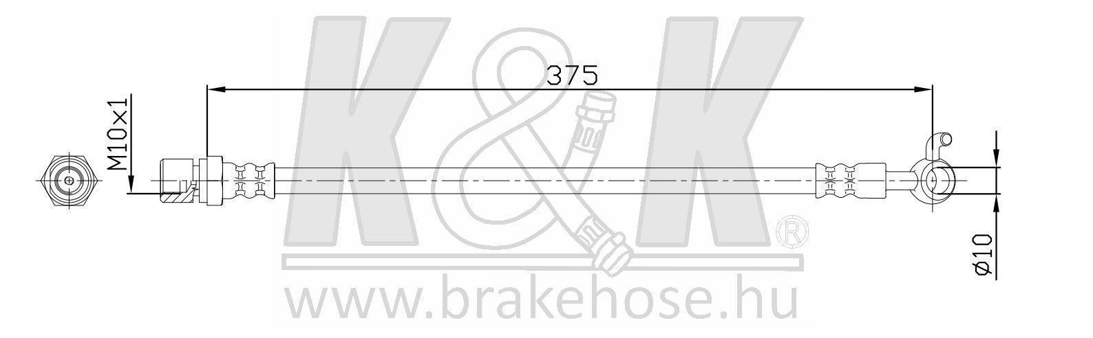 Шланг тормозной CHEVROLET EPICA (KL1_) 2004- задний правый \ FT0633 K&K