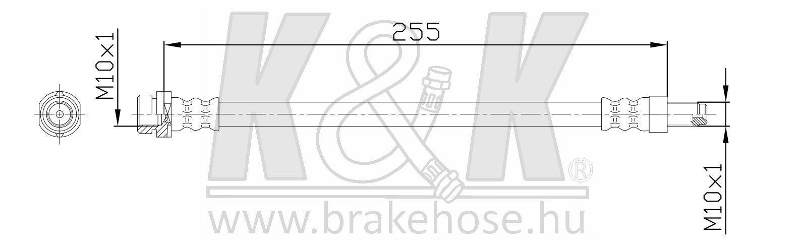 Шланг тормозной Ford Transit 06-, Transit Tourneo 06- задний \ K&K FT0802