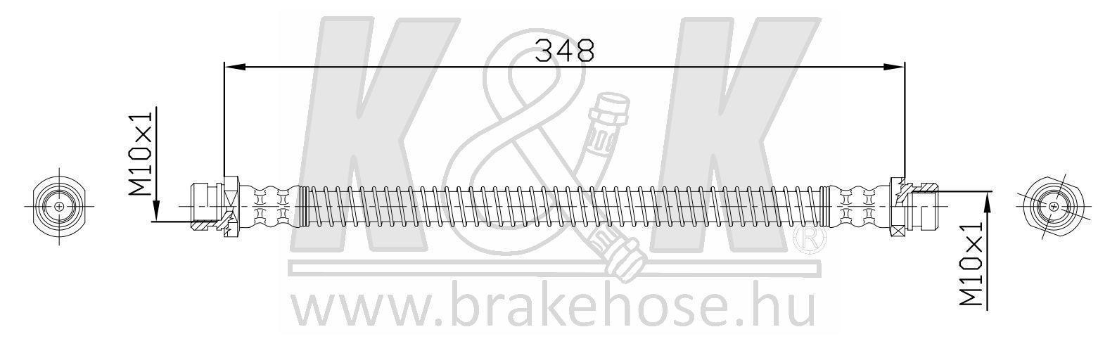 Шланг тормозной Kia Sorento 06- задний правый нар. \ K&K FT0835