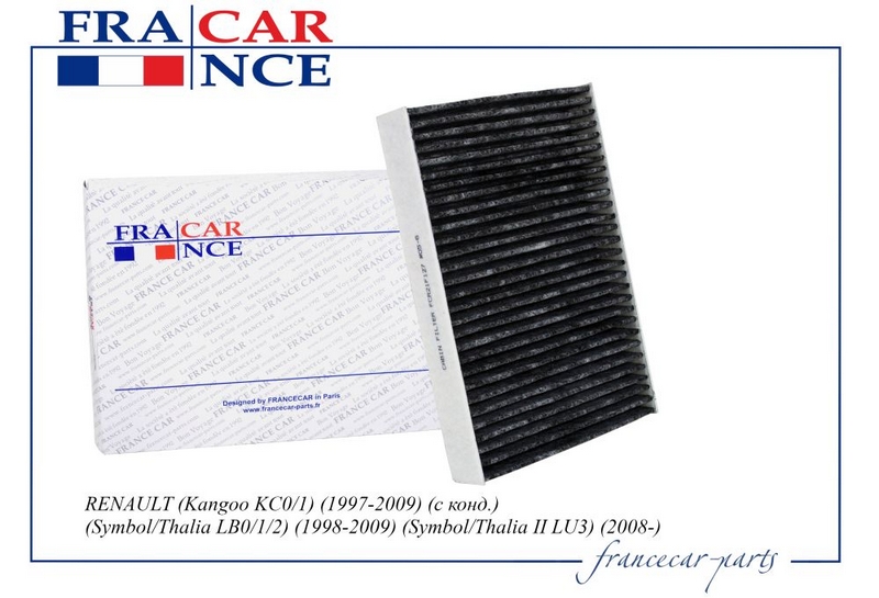 Фильтр салона Renault Clio, Kangoo, Megane 98- угольный \ FRANCECAR FCR21F127