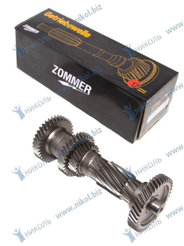 Вал промежуточный КПП Г-3110, 3302 дв. Cummins 2.8 н.о. с кольцом (голый) ZOMMER