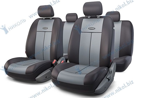 Чехлы универс AUTOPROFI TT полиэстер AIRBAG (9 предм) черный/т.серый М
