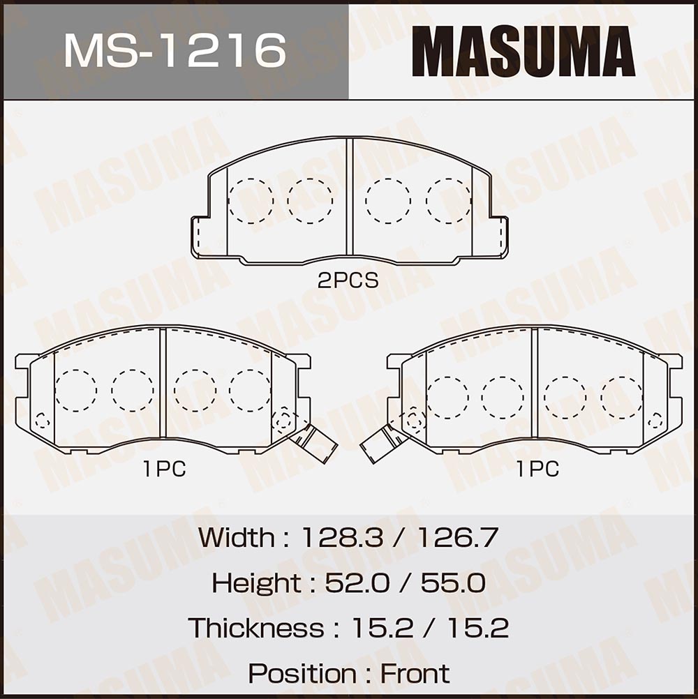 Колодки тормозные MASUMA AN-294WK, NP1078 front, аналог MS-1328