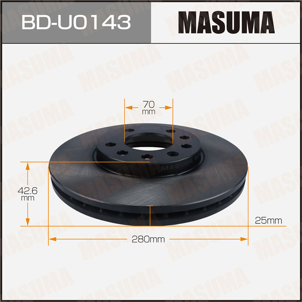 Диск тормозной Opel ASTRA-G 98-04 [уп2] передний Masuma