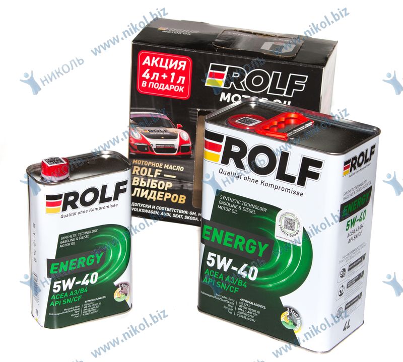 Масло ROLF Energy 5W40 A3/B4 SN/CF (5л) п/с жесть АКЦИЯ 4+1