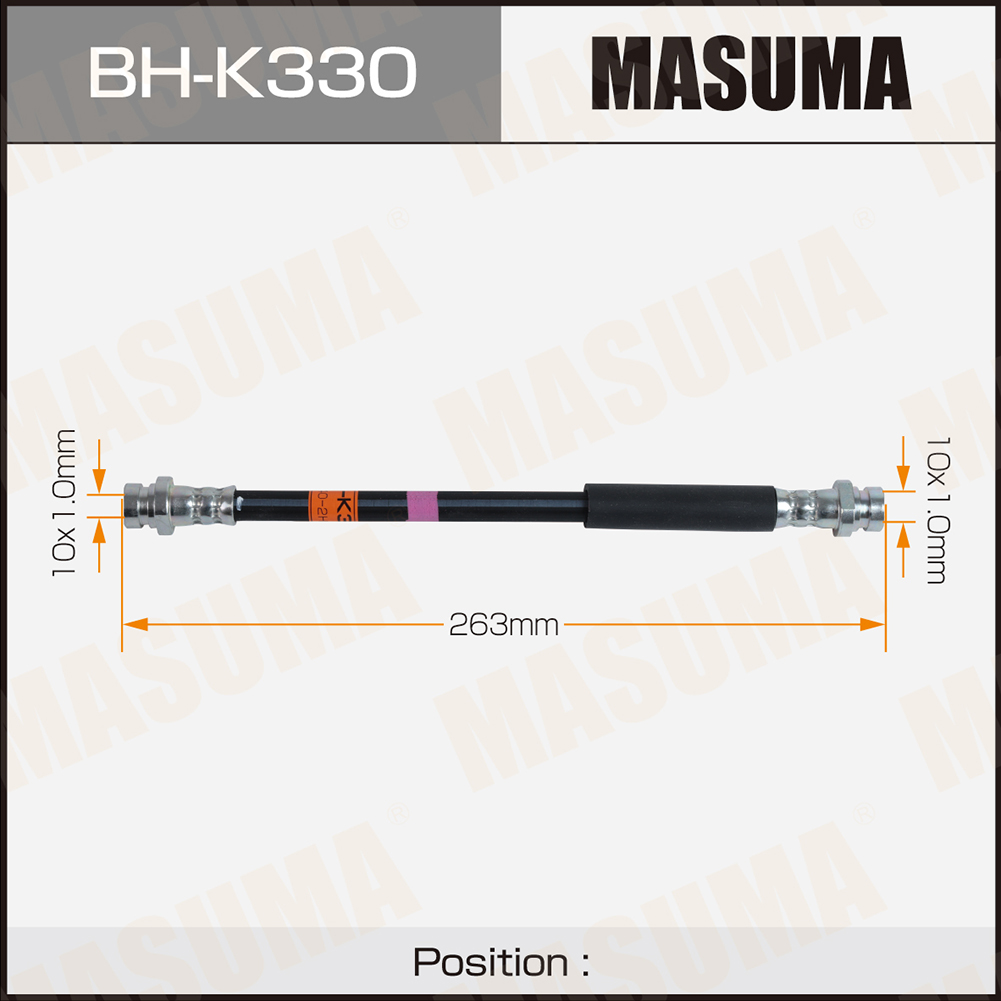 Шланг тормозной Kia CEED front 06-12 Masuma