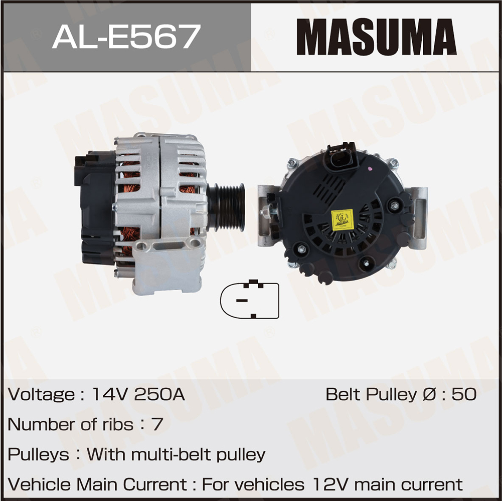 Генератор Mercedes / OM642.826 (14V/250A) Masuma