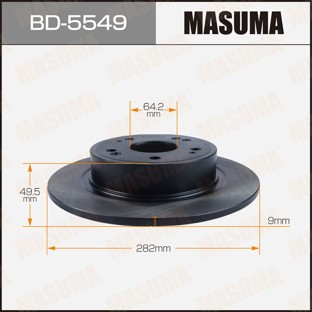 Диск тормозной Honda ACCORD, ACCORD HYBRID / CR6, CR7 [уп2] задний Masuma