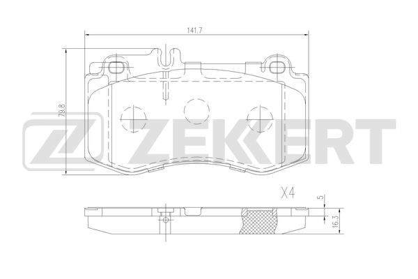 Колодки тормозные ZEKKERT BS1317 диск. передн. MB CLS (218) 11-, E-Class (212) 09-