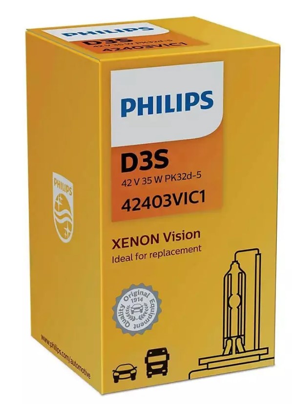 Лампа PHILIPS D3S 35W Xenon Standard 1шт+ QR код подлинности