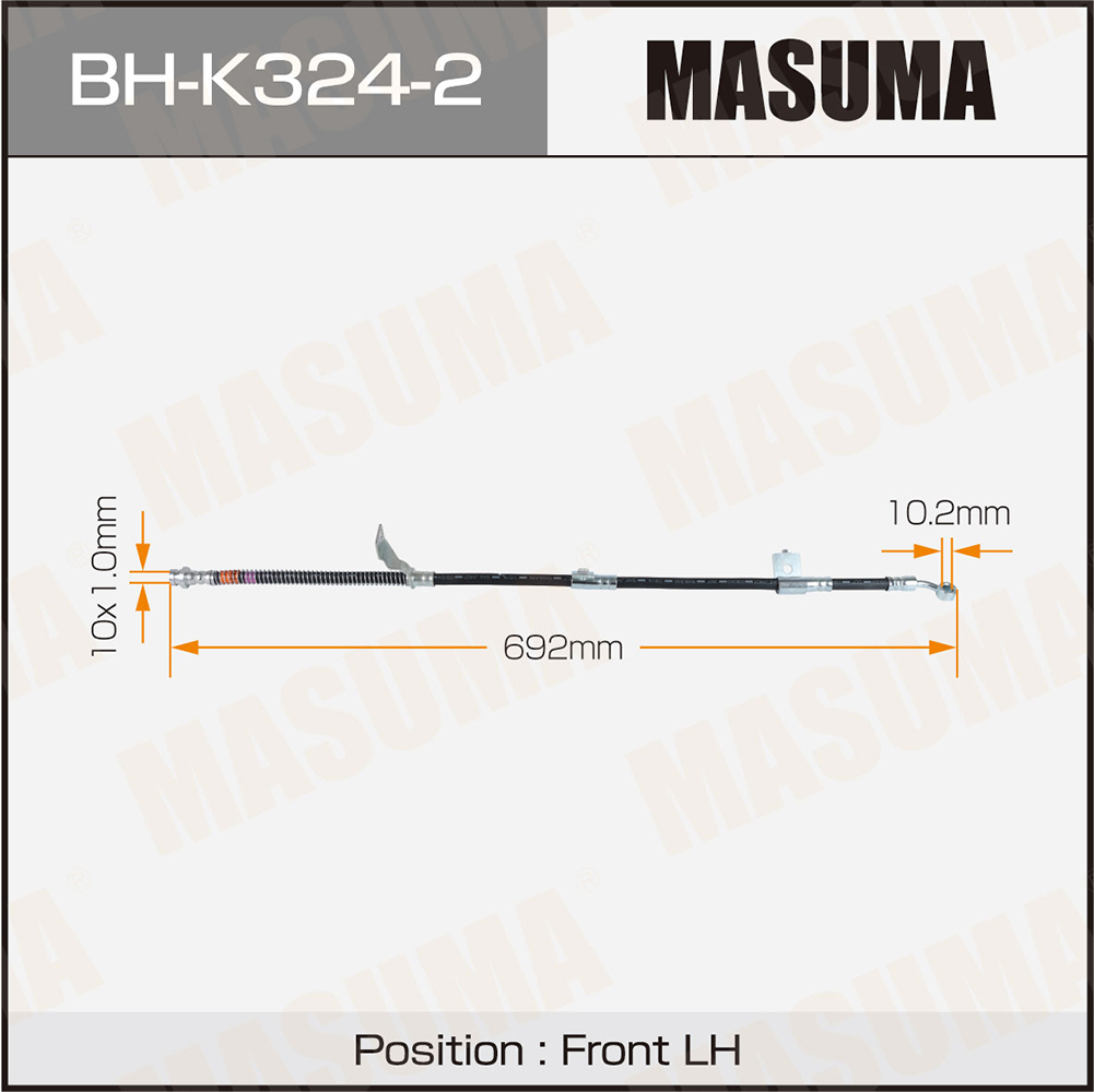 Шланг тормозной HYUNDAI- /front/ SONATA 98-01 LH Masuma