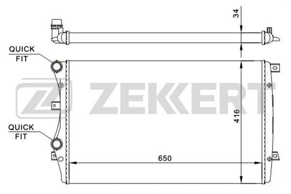 Радиатор ZEKKERT MK1246 Audi A3 II 03-, TT II 08-, Skoda Octavia (1Z_) 04-, VW Golf V, VI 03-, Passat VI, VII