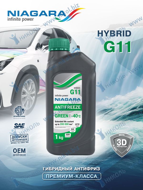 Антифриз зеленый Ниагара G11 -40С ( 1кг)