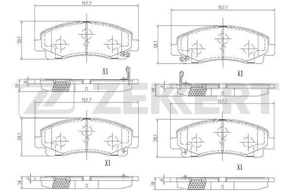 Колодки тормозные ZEKKERT BS2169 диск. передн. Acura TL 12-