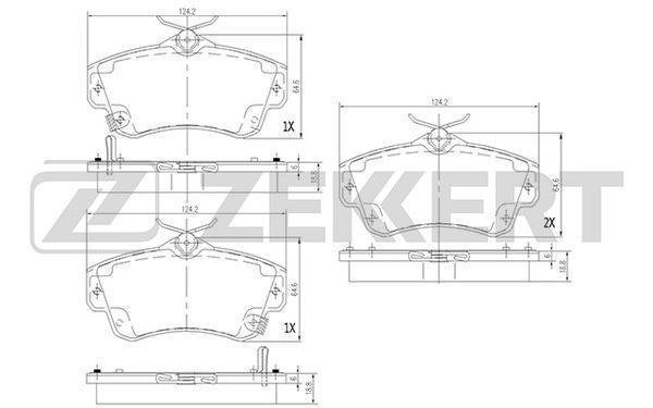 Колодки тормозные ZEKKERT BS1279 диск. передн. Chrysler PT Cruiser 00-, Dodge Neon II 99-