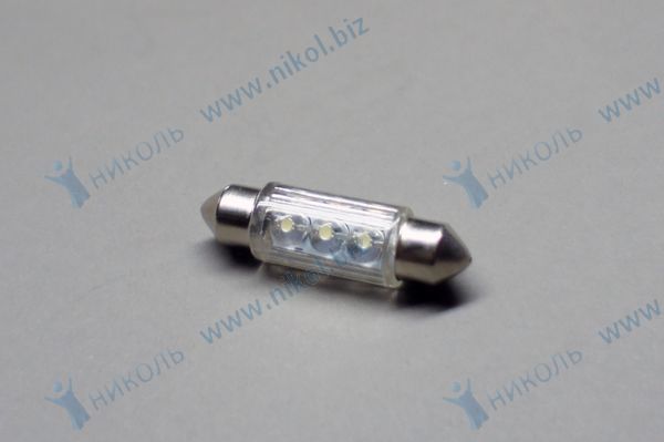 Светодиод 12V T11x36-S8.5(3LED) C5W 0.18W 18lm белый TM NORD YADA
